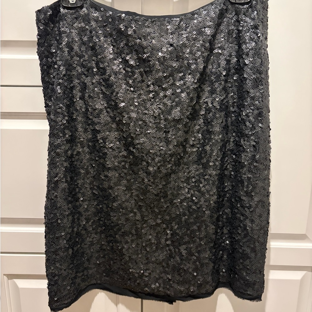 NWT || Talbots Silk Sequin Skirt – Black || Size 16